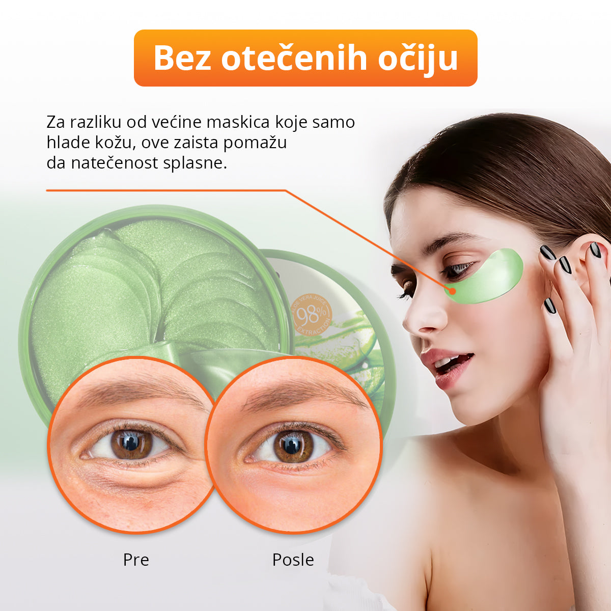 AloeGlow - Maskice za oči sa aloe verom i kolagenom (30 pari)