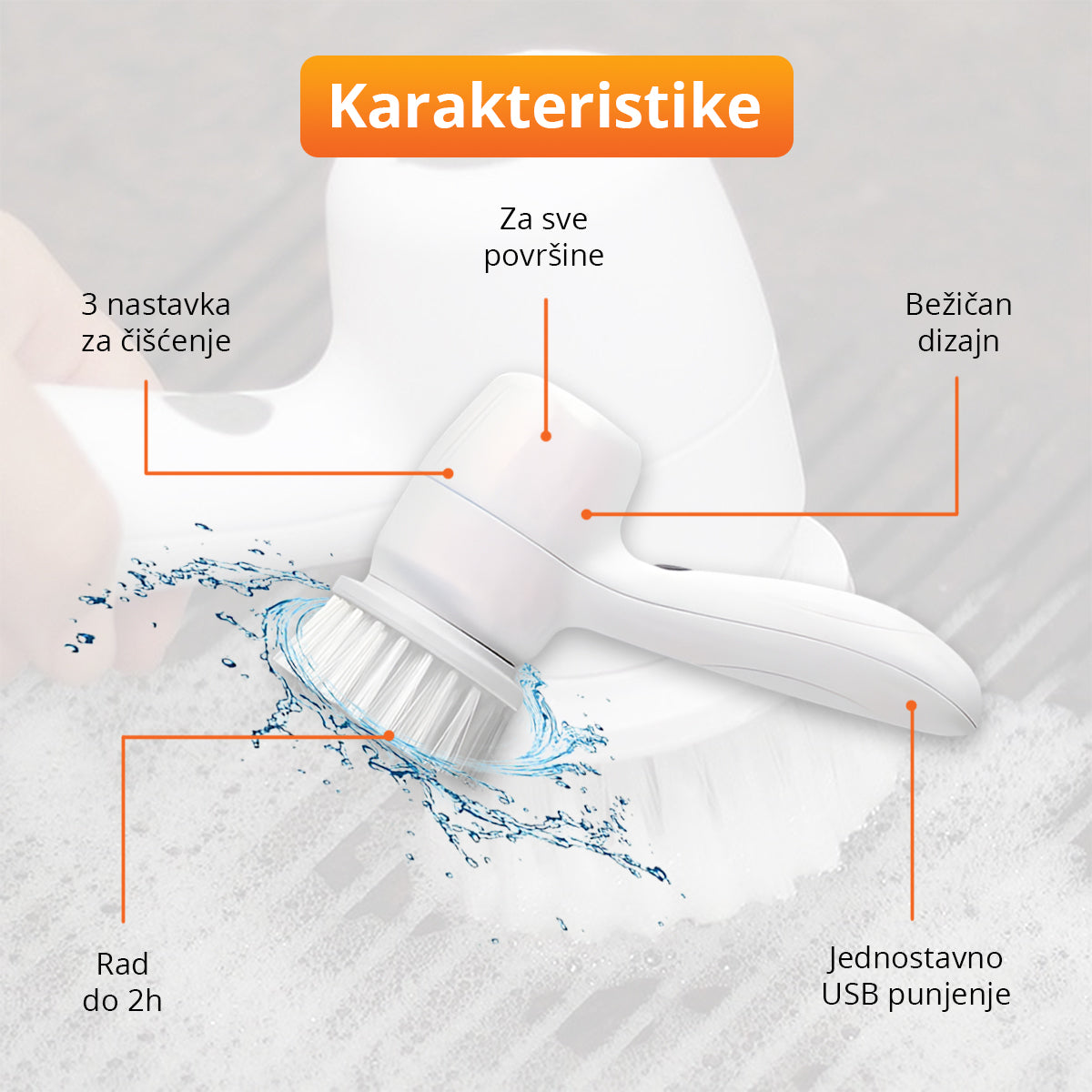 HandyClean - Bežična rotirajuća četka za detaljno čišćenje