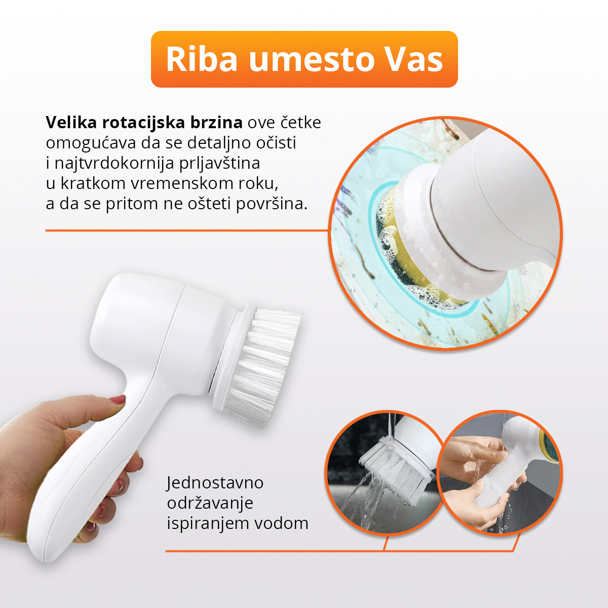 HandyClean - Bežična rotirajuća četka za detaljno čišćenje