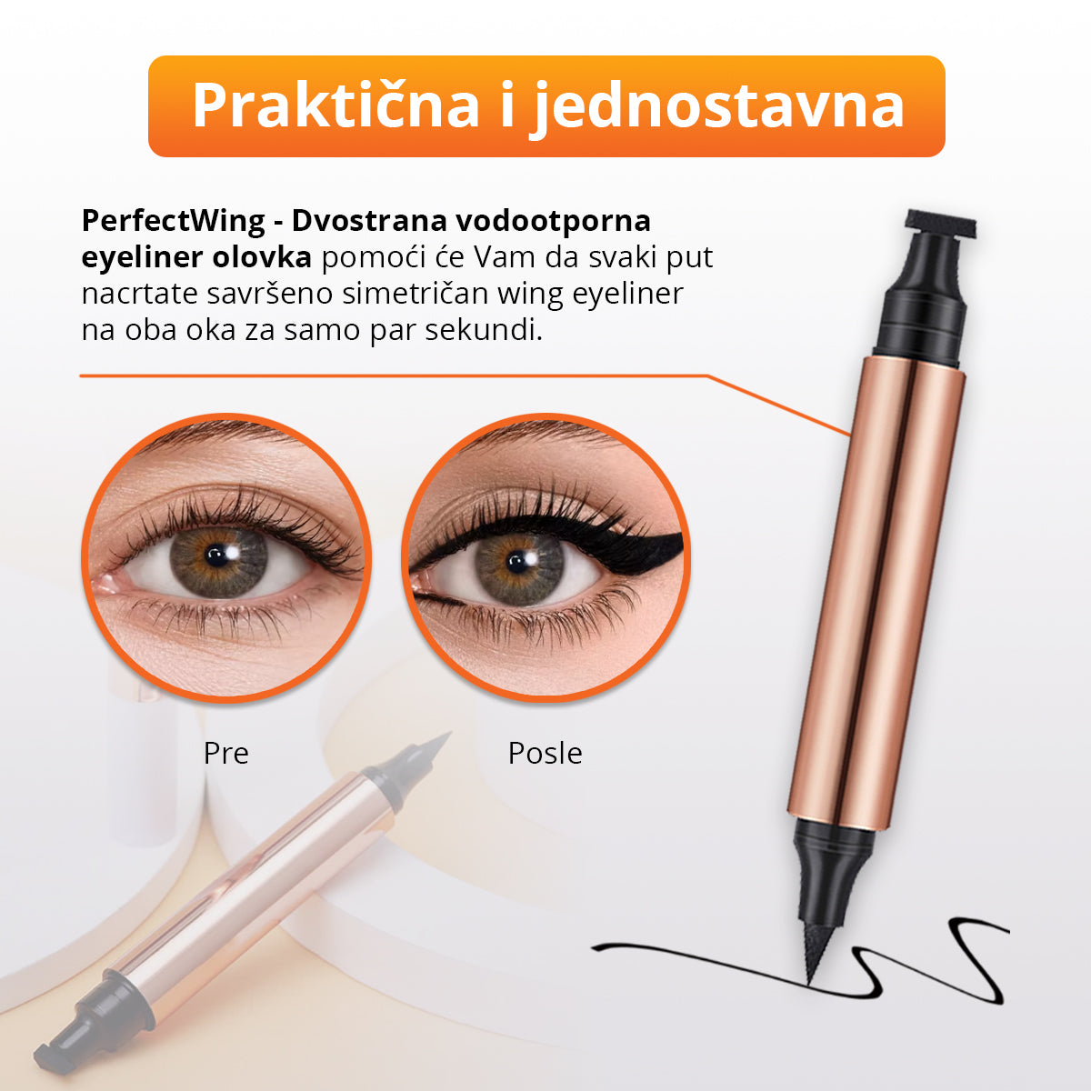 PerfectWing - Dvostrana vodootporna eyeliner olovka