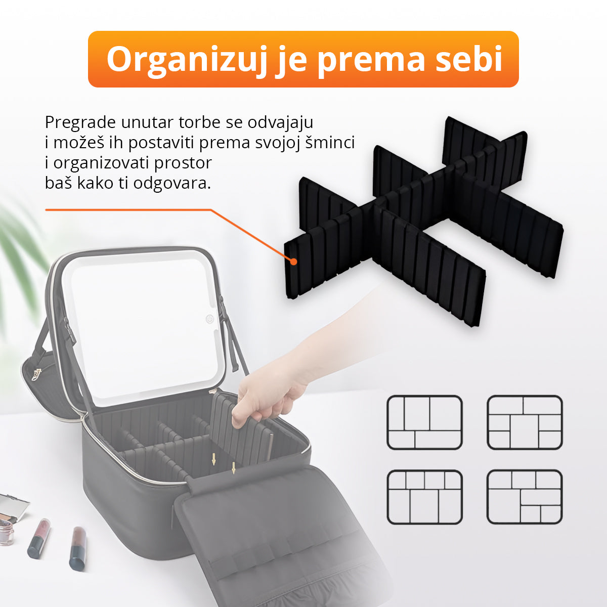 BeautyBag - Torba za šminku sa LED ogledalom