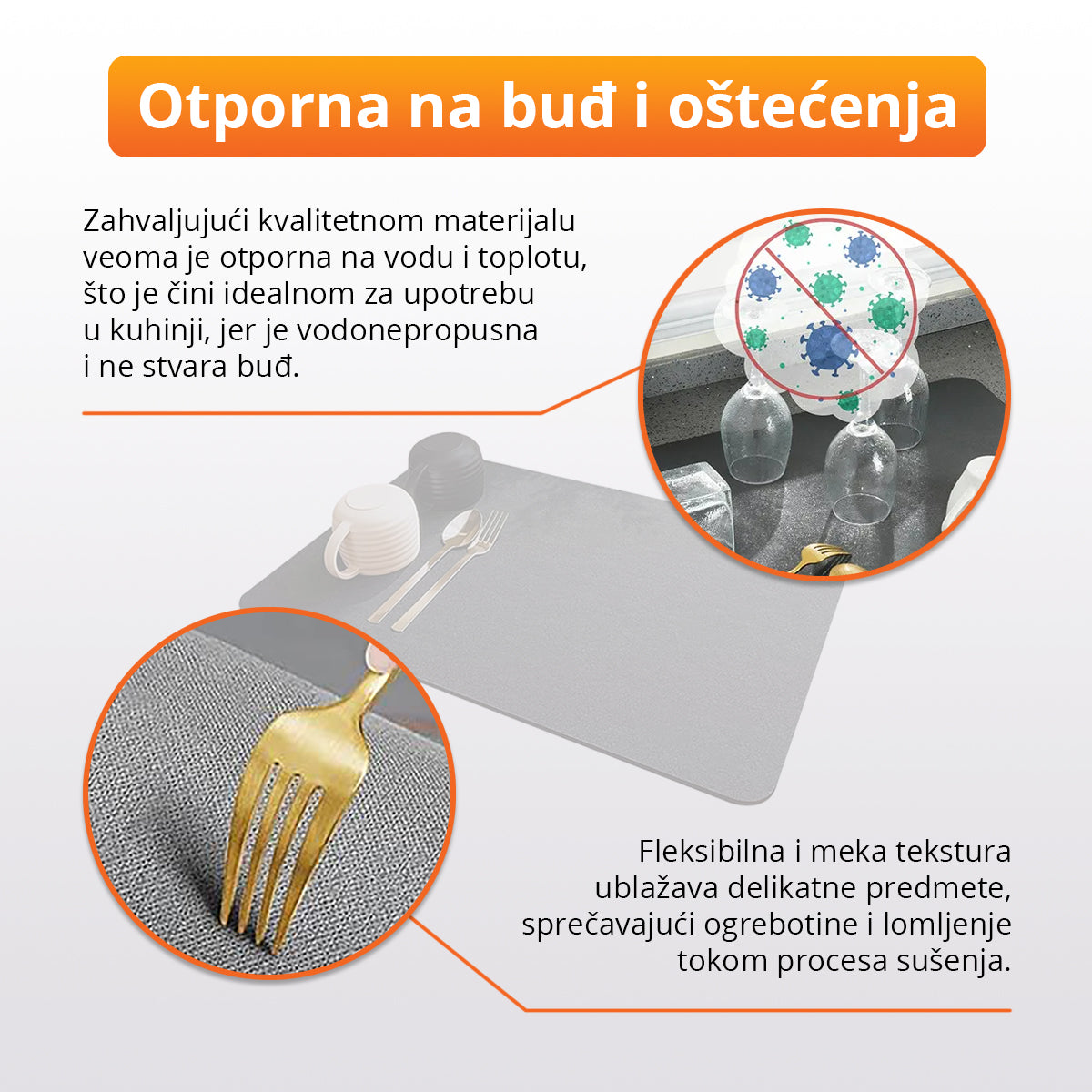 DryAway - Brzoupijajuća podloga za sušenje sudova