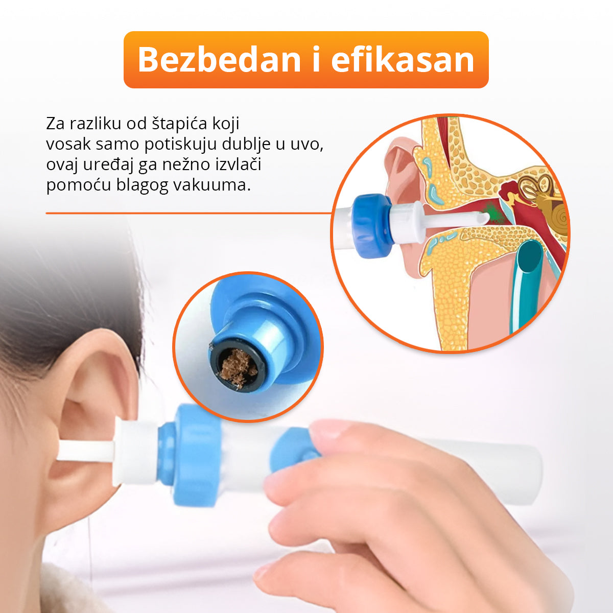 EarVac - Električni uređaj za usisavanje voska iz ušiju