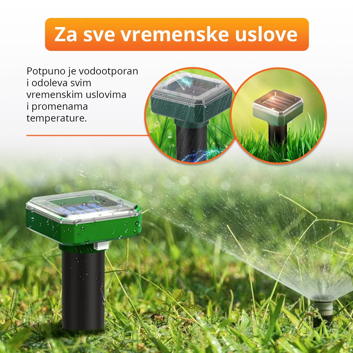 MoleRepel - Solarni ultrazvučni rasterivač krtica i ostalih štetočina (2 komada)