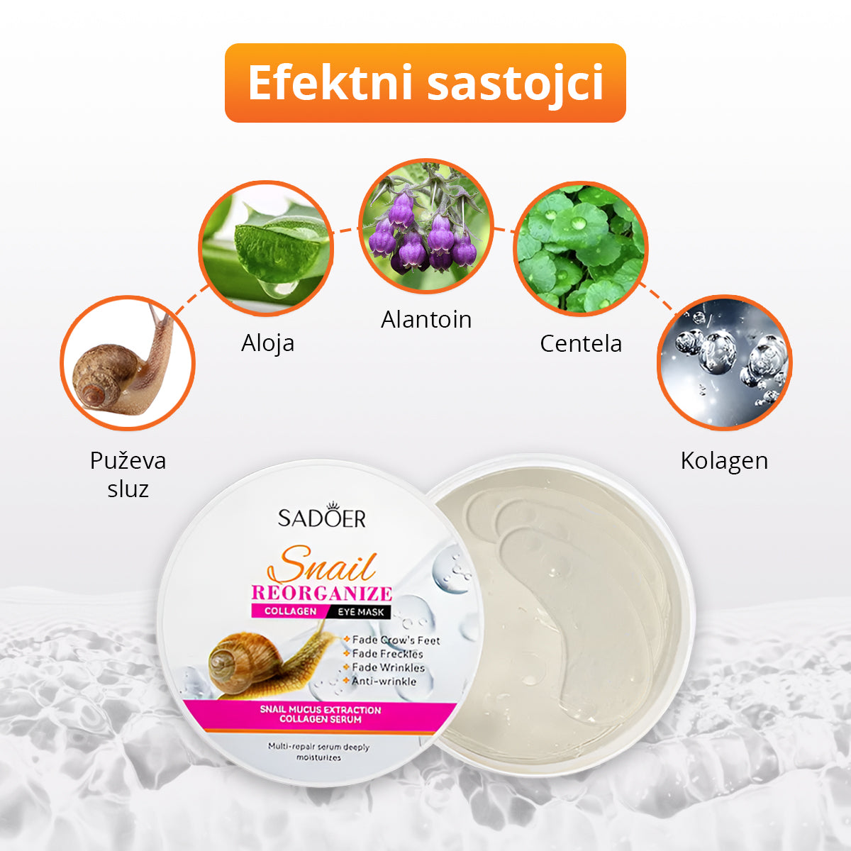 SnailPads - Gel jastučići sa kolagenom za predeo oko očiju (30 pari)