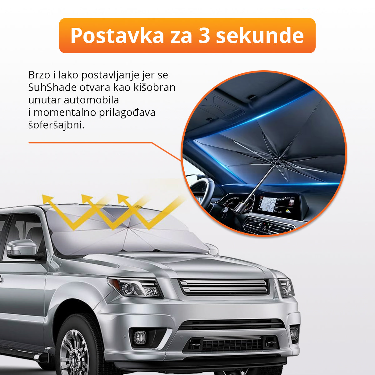 SunShade - Zaštita od sunca za šoferšajbnu (135cm x 75cm)