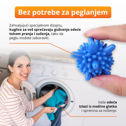 WrinkleFree - Kuglice za pranje i sušenje veša bez gužvanja (12 komada)