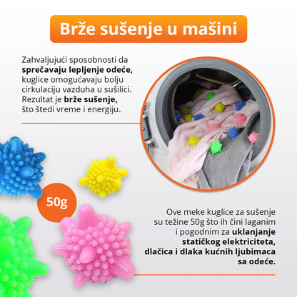 WrinkleFree - Kuglice za pranje i sušenje veša bez gužvanja (12 komada)